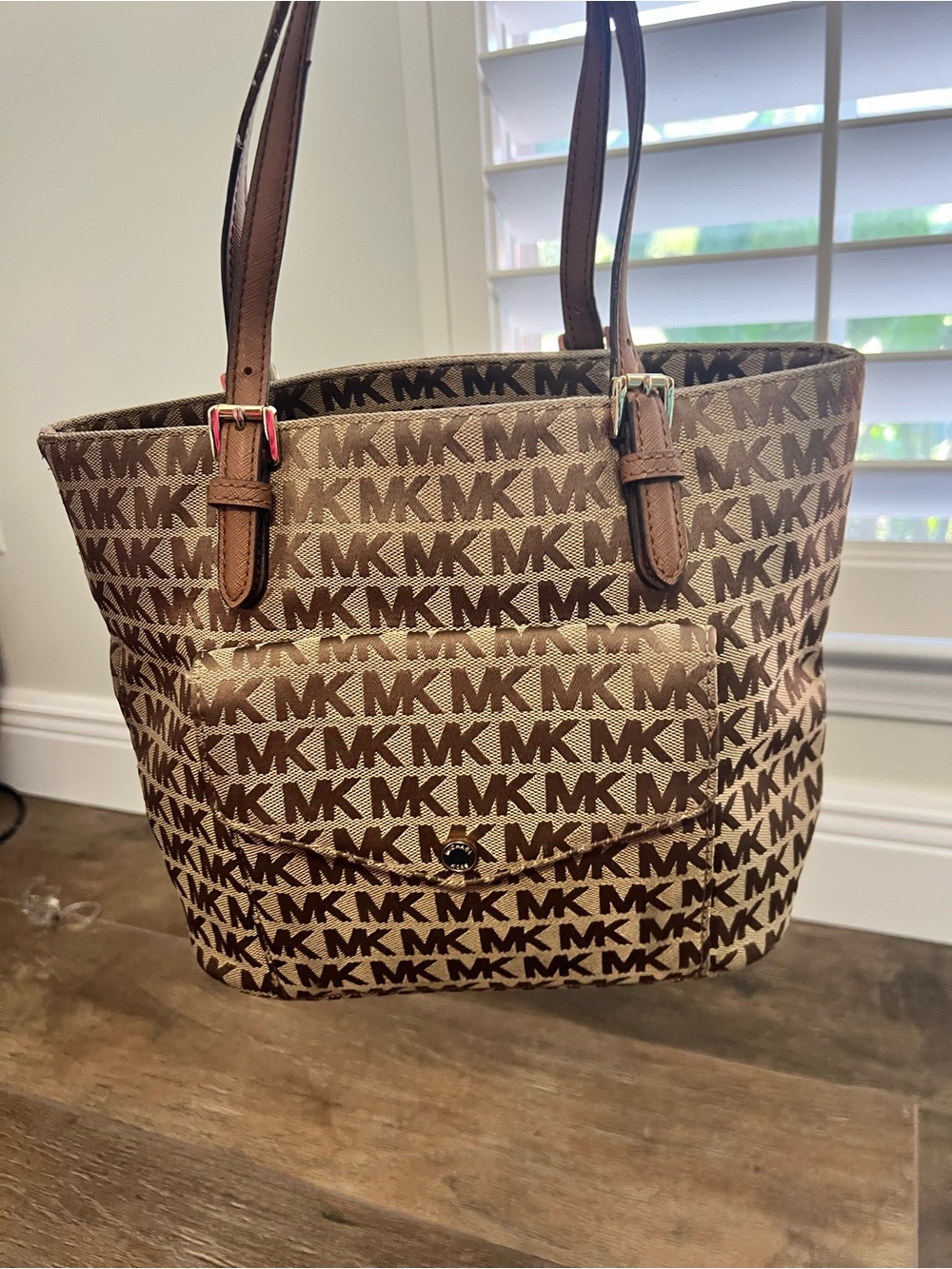 Michael Kors Brown Logo MK Signature Tote